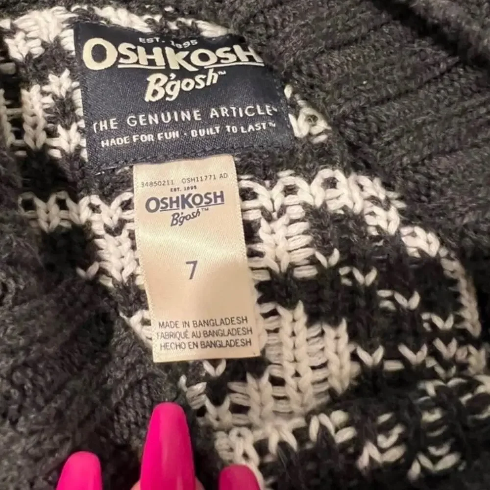 OshKosh Gray Sweater and Camouflage Pants Set - Boys Size 7